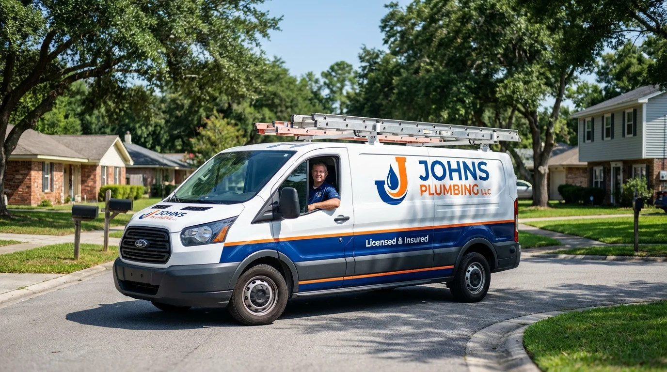 Johns Plumbing LLC service van in Kennewick, WA
