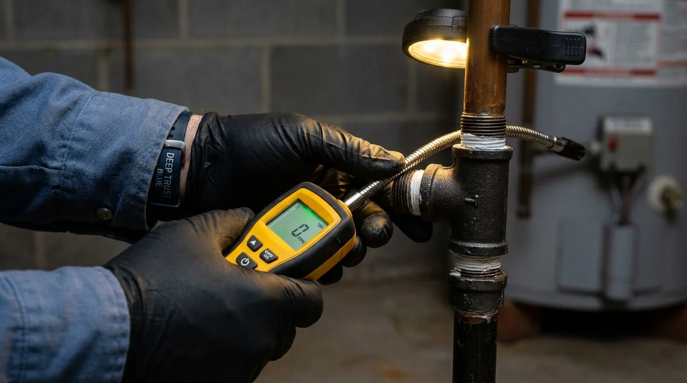 Gas leak detection with electronic sniffer by Johns Plumbing LLC in Kennewick
