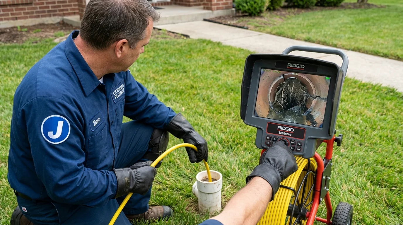 Sewer camera inspection being performed by Johns Plumbing LLC in Kennewick