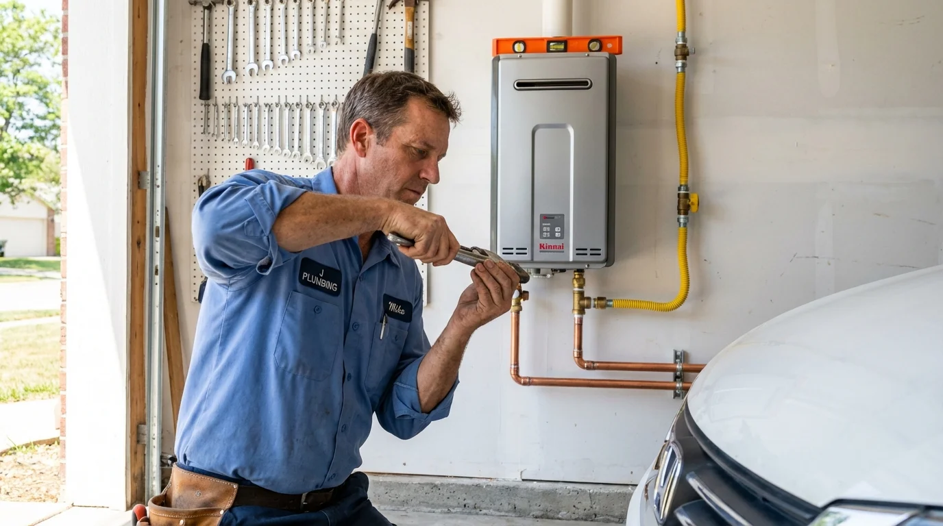 Tankless water heater installation by a Johns Plumbing LLC plumber in Kennewick